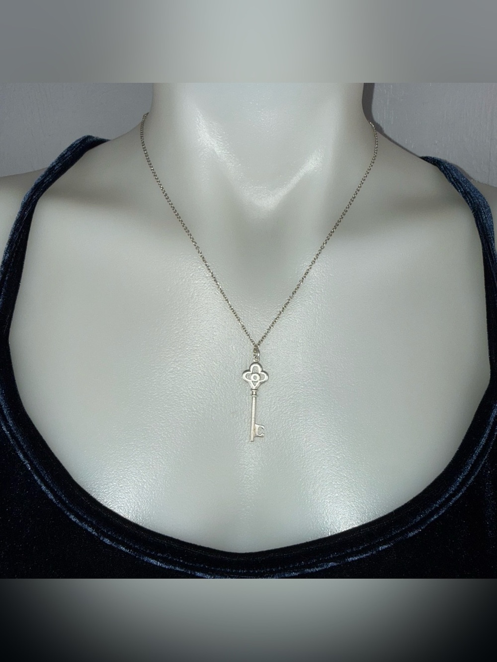 Tiffany & Co. Sterling Silver 925 Key Pendant Necklace Tiffany Keys Collection